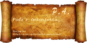 Poór Antonietta névjegykártya